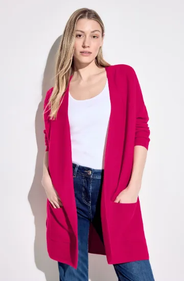 253765- Longline Cardigan - Pink Sorbet- Cecil