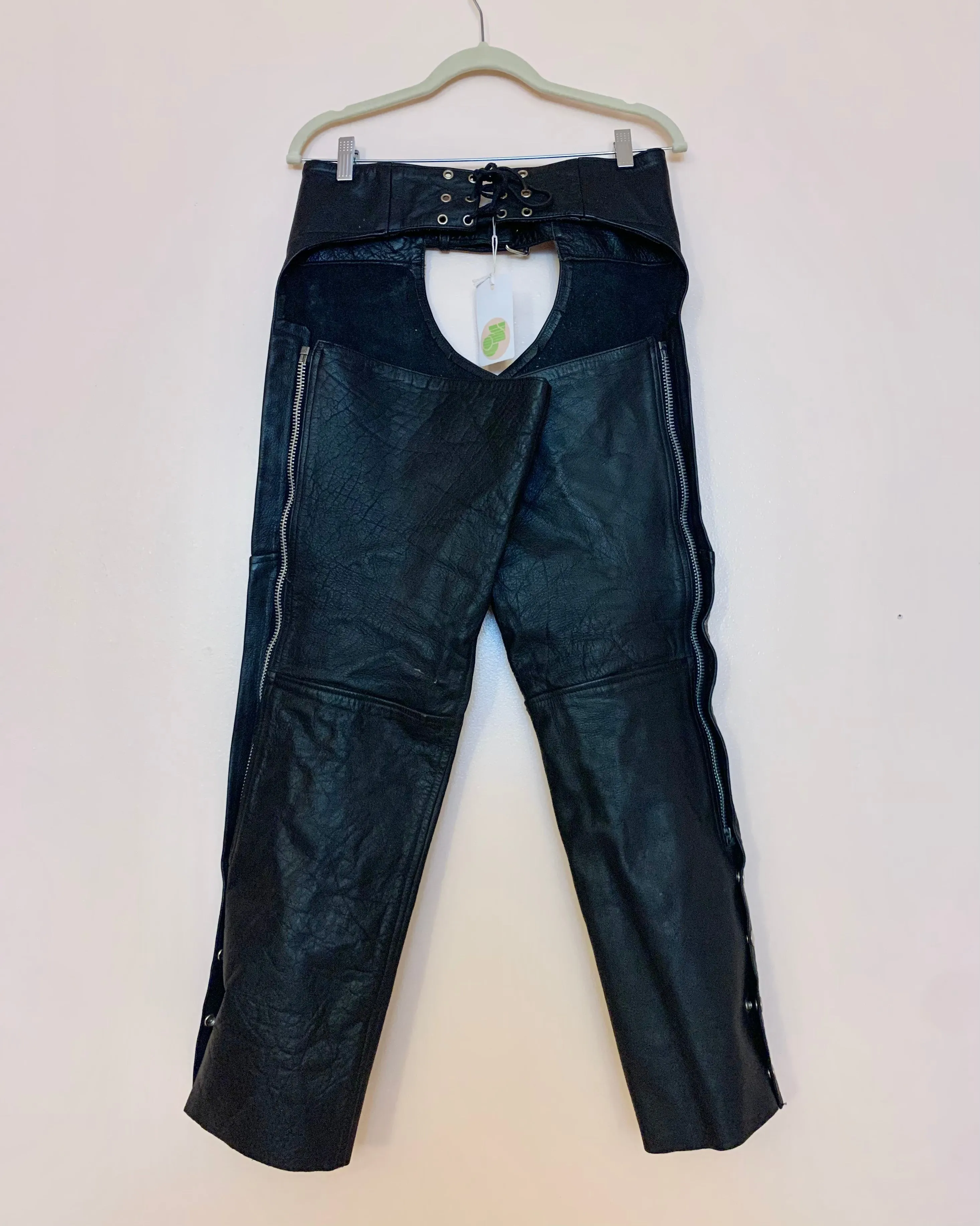 90s leather chaps made from goatskin.