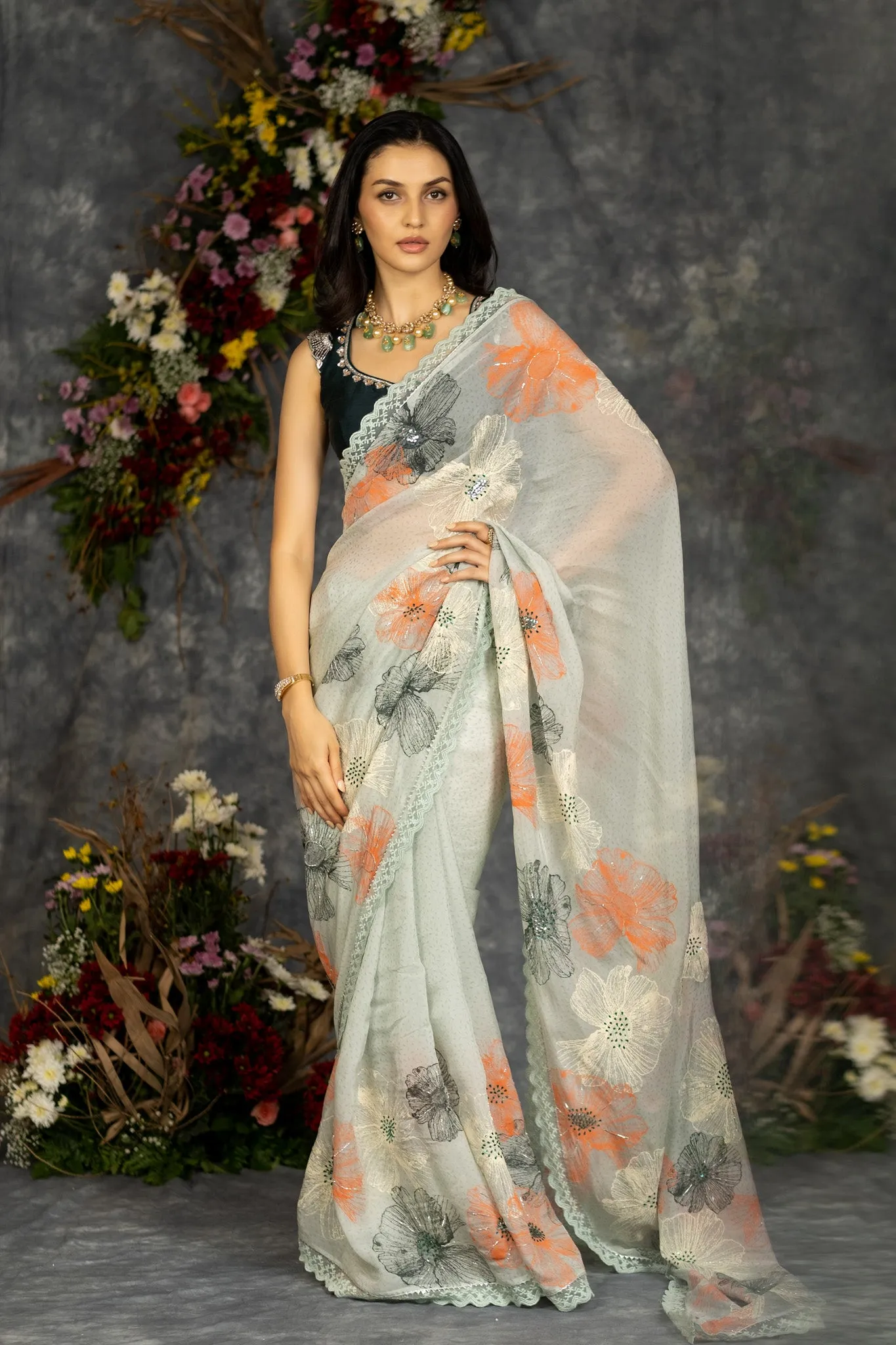 Aanya Saree- Mint