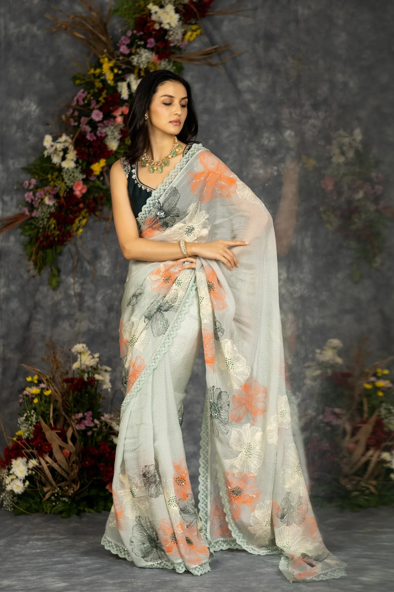 Aanya Saree- Mint