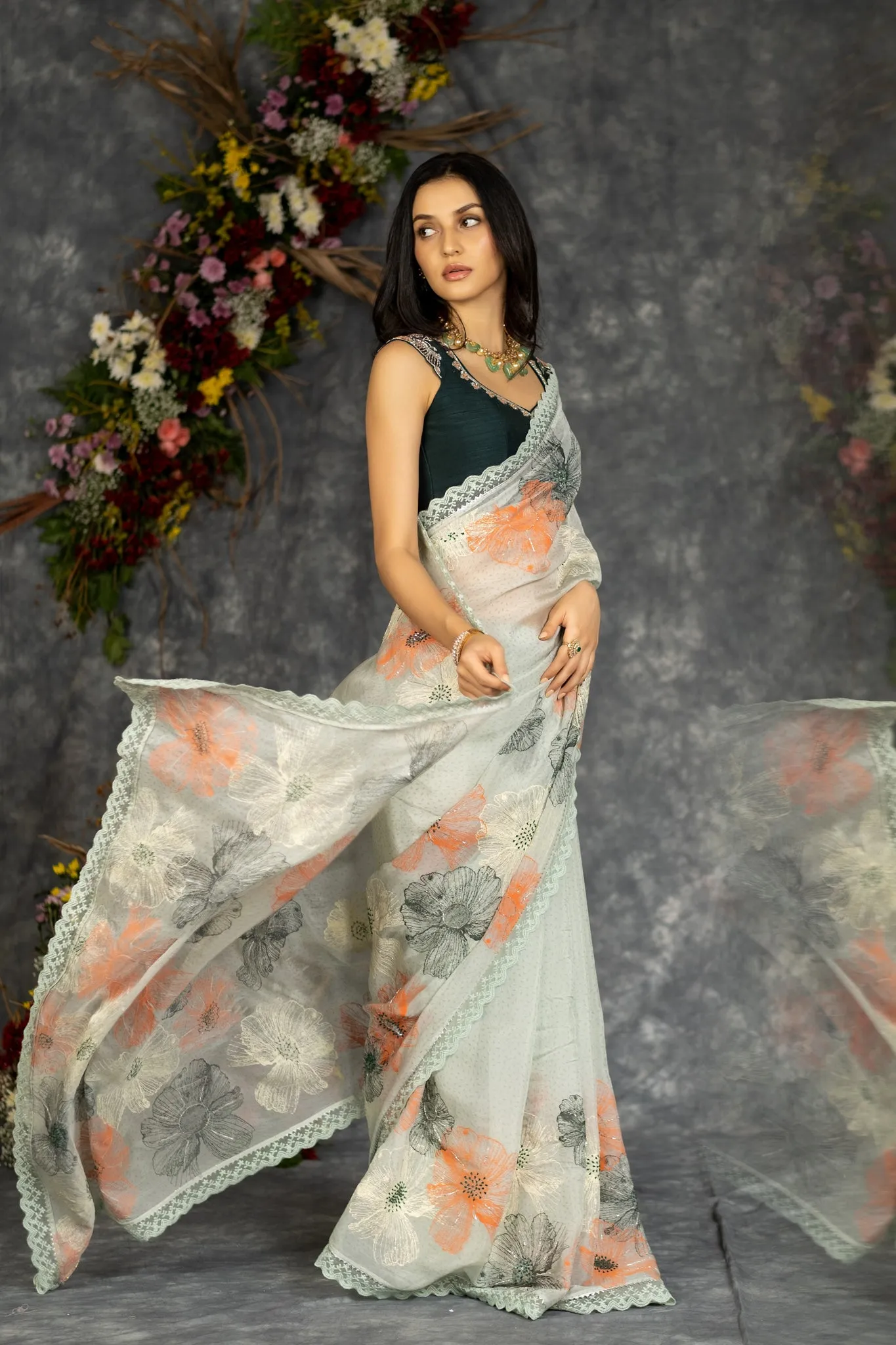 Aanya Saree- Mint