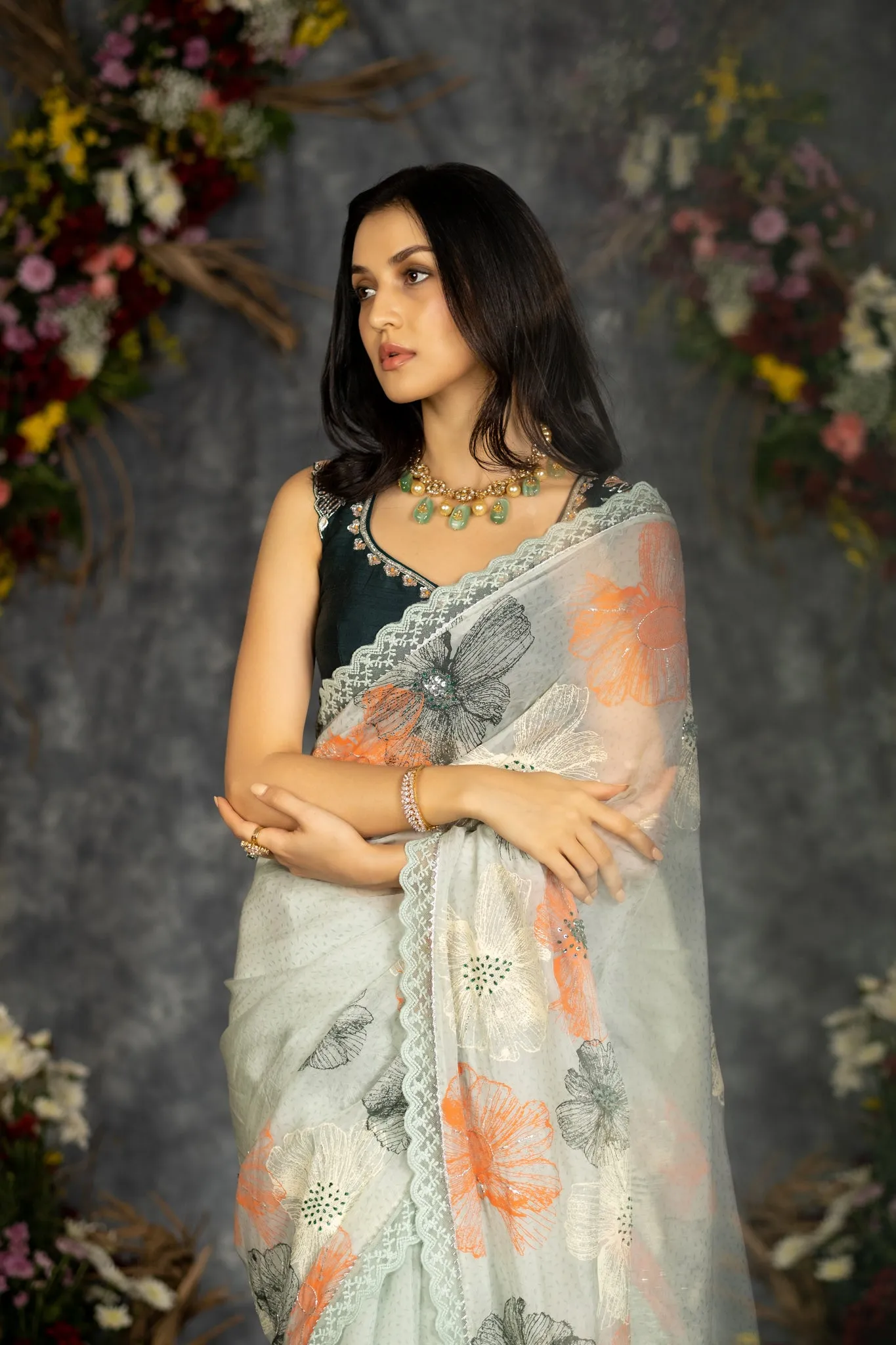 Aanya Saree- Mint