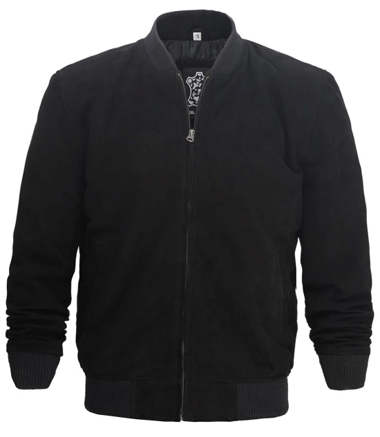 Adamsville Men's Black Suede Bomber Jacket