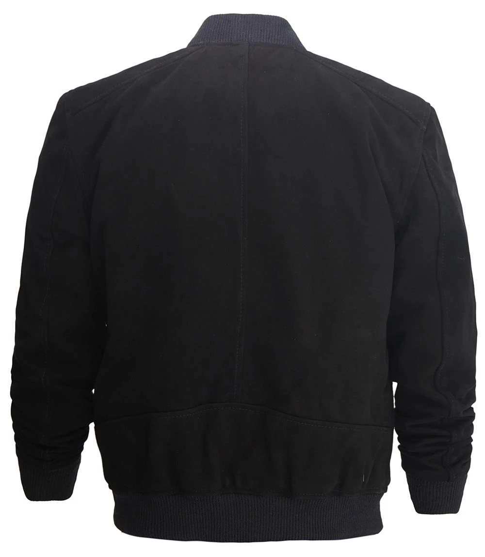 Adamsville Men's Black Suede Bomber Jacket