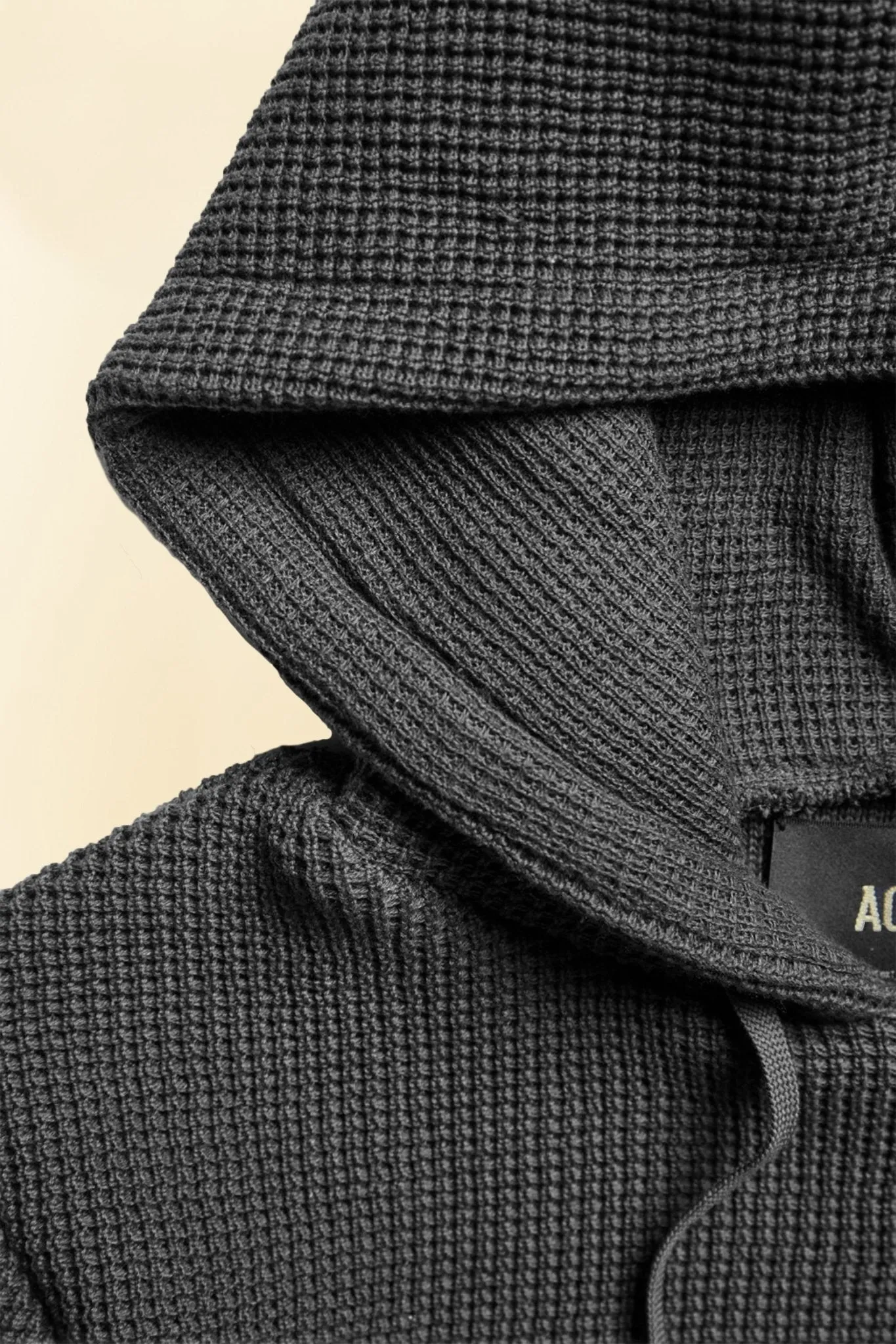 Addict Clothes ACVM Waffle Cotton Knit Hoodie - Black