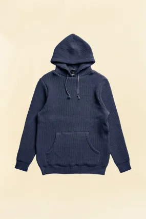 Addict Clothes ACVM Waffle Cotton Knit Hoodie  - Ink Blue