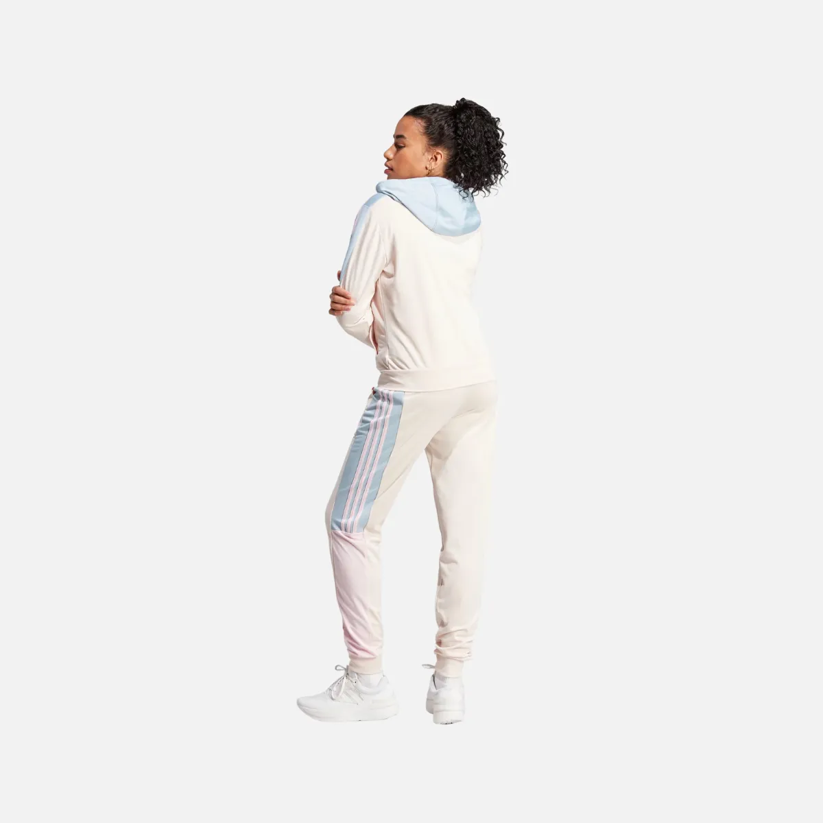 Adidas Boldblock Women's Track Suit - Wonder Quartz/Wonder Blue/Wonder Beige - Shop Now!