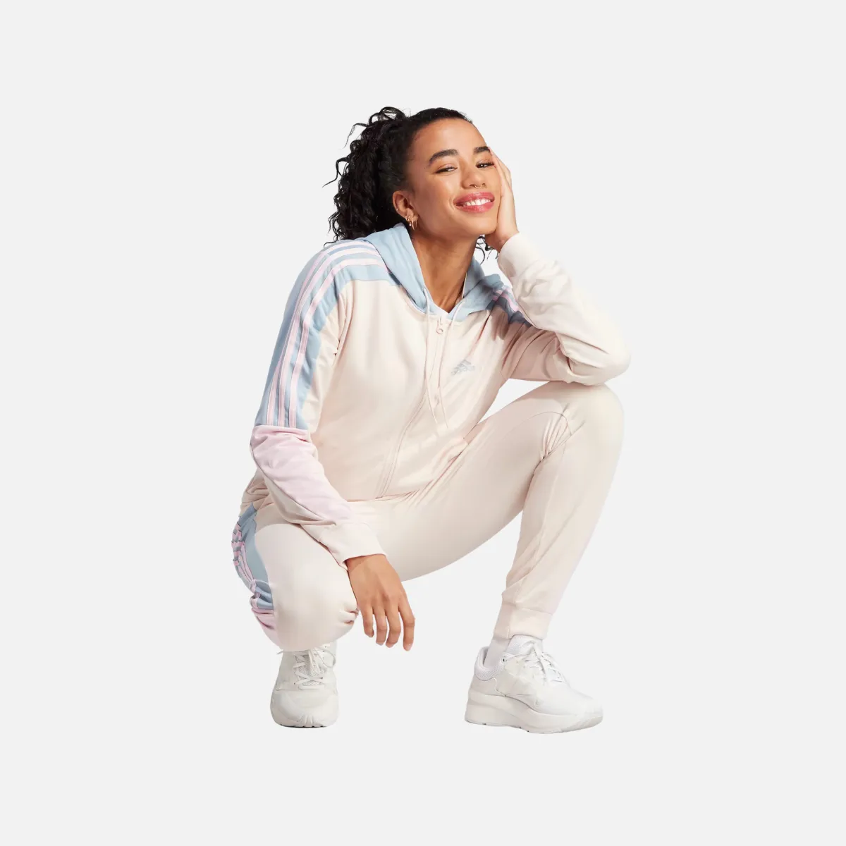 Adidas Boldblock Women's Track Suit - Wonder Quartz/Wonder Blue/Wonder Beige - Shop Now!