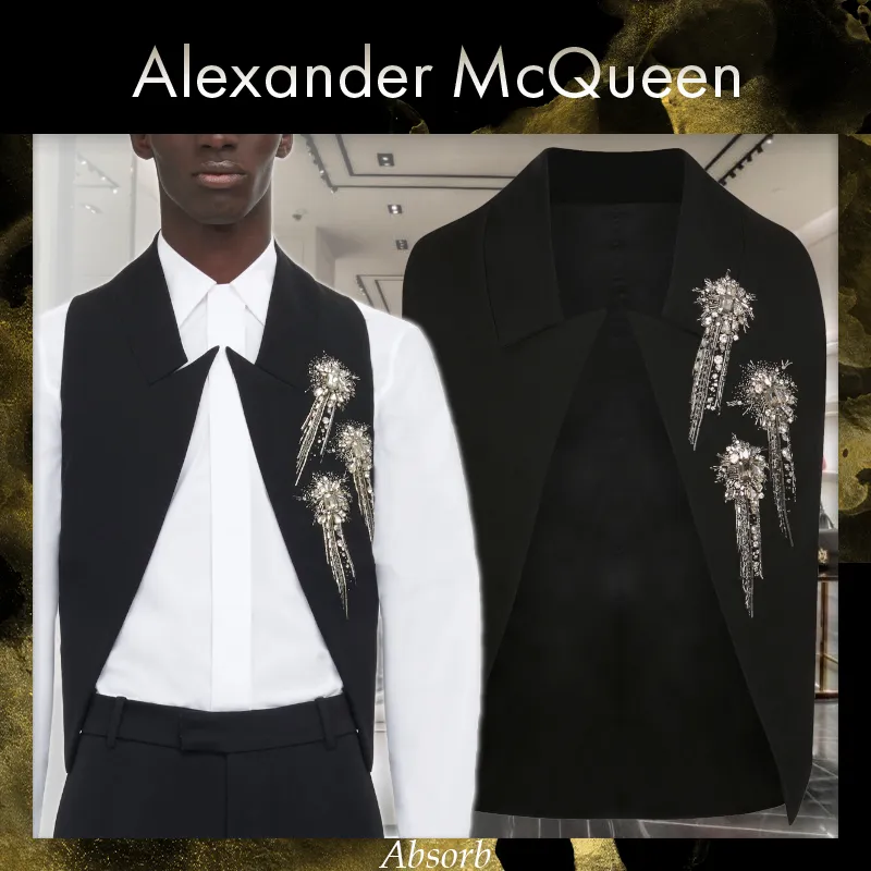 Alexander McQueen Wool Vests & Gillets with Jewels