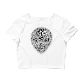 Alien Head Illusion Graphic Crop Tee.