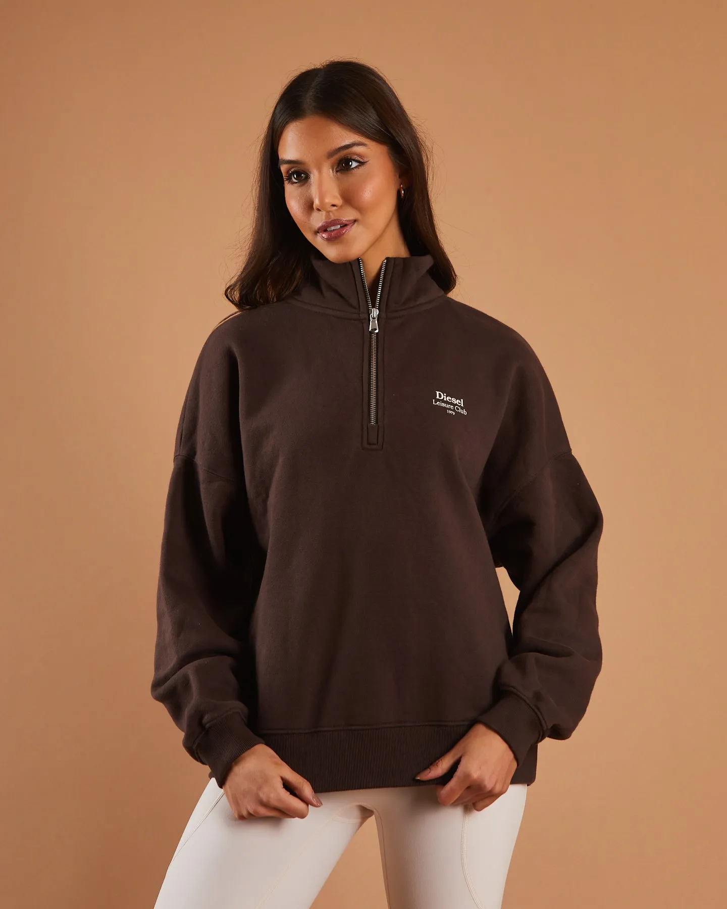 Allie Coffee Half Zip Sweater