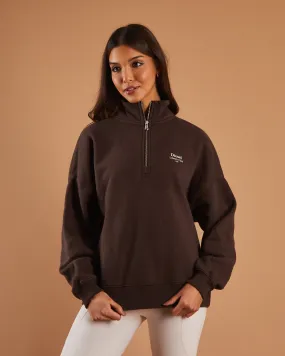 Allie Coffee Half Zip Sweater