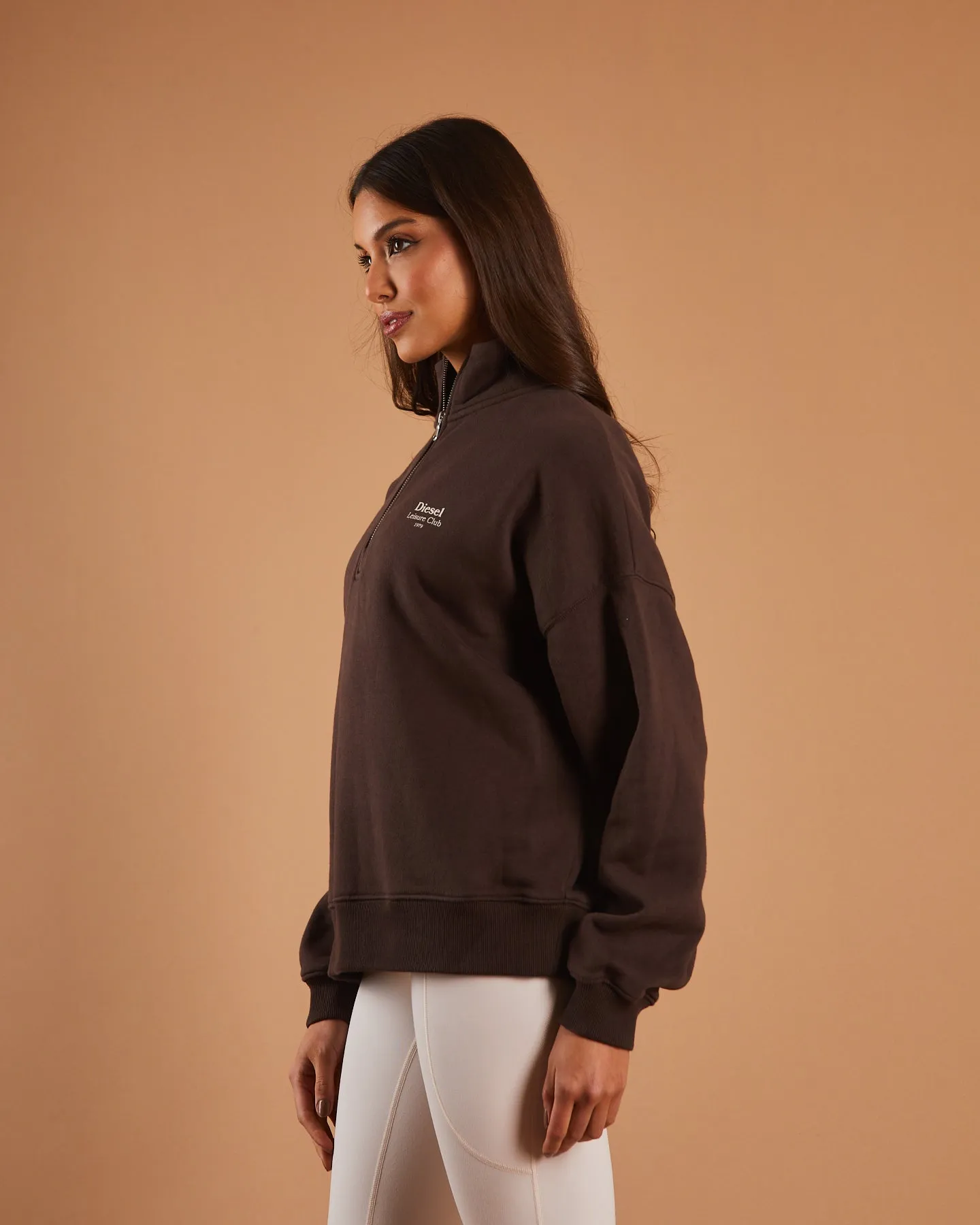 Allie Coffee Half Zip Sweater