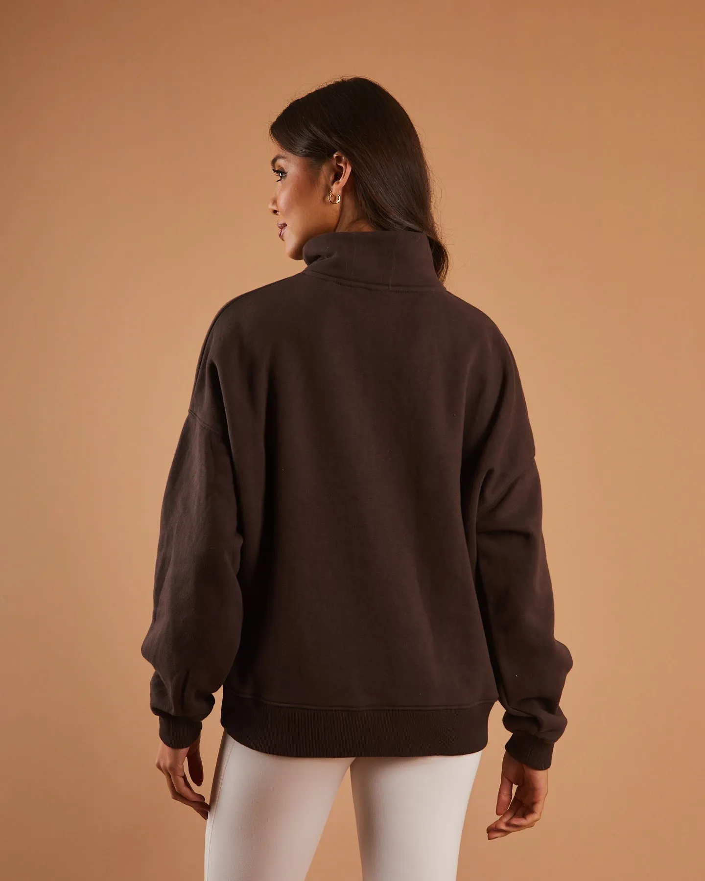 Allie Coffee Half Zip Sweater