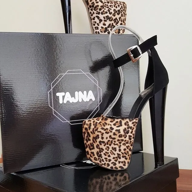 Ankle Strap Leopard Print Platform Shoes