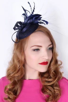 Arianna Navy Blue Fascinator - shop now.