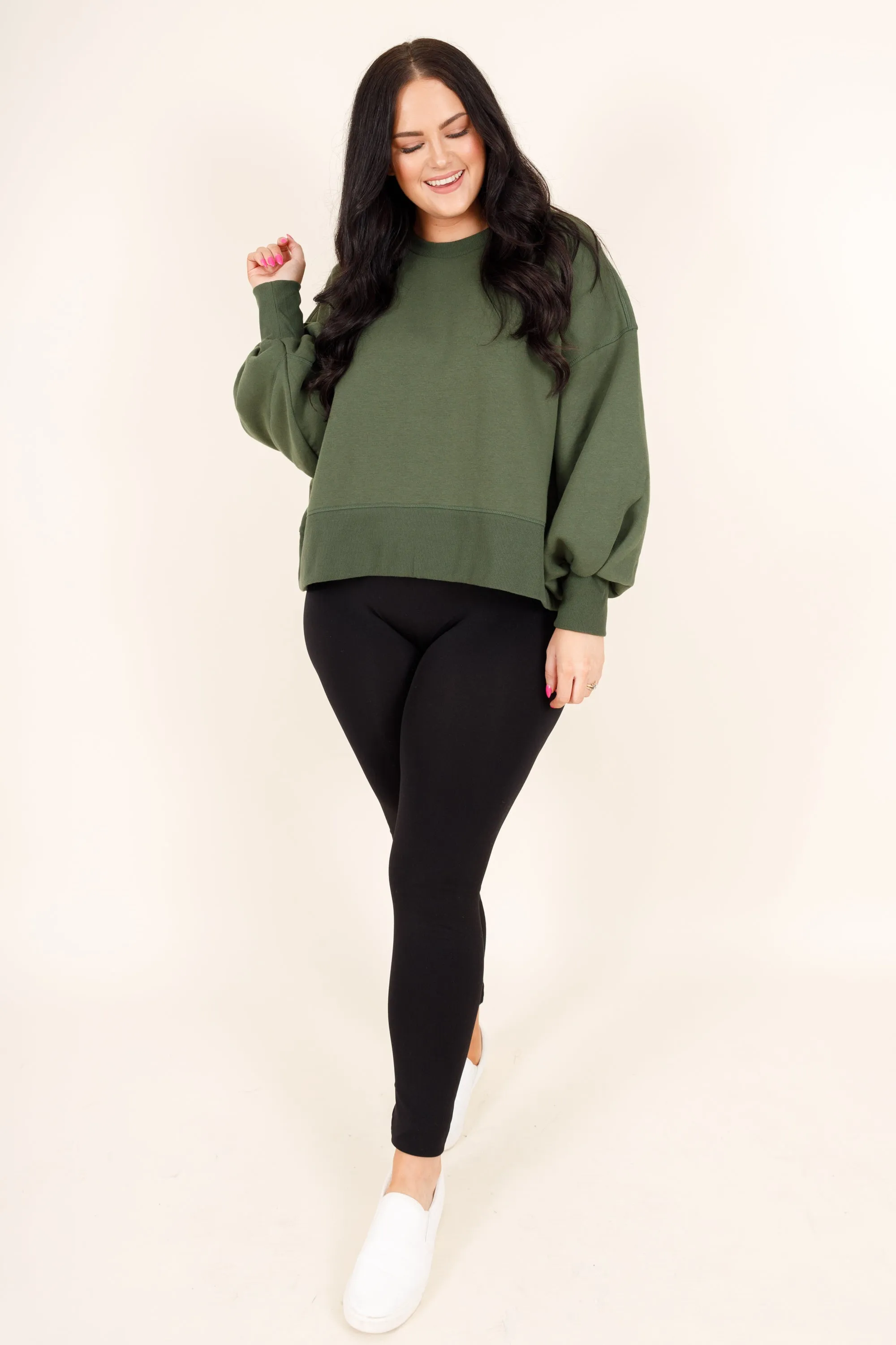 Army Green Feeling Free Pullover - Shop Now!