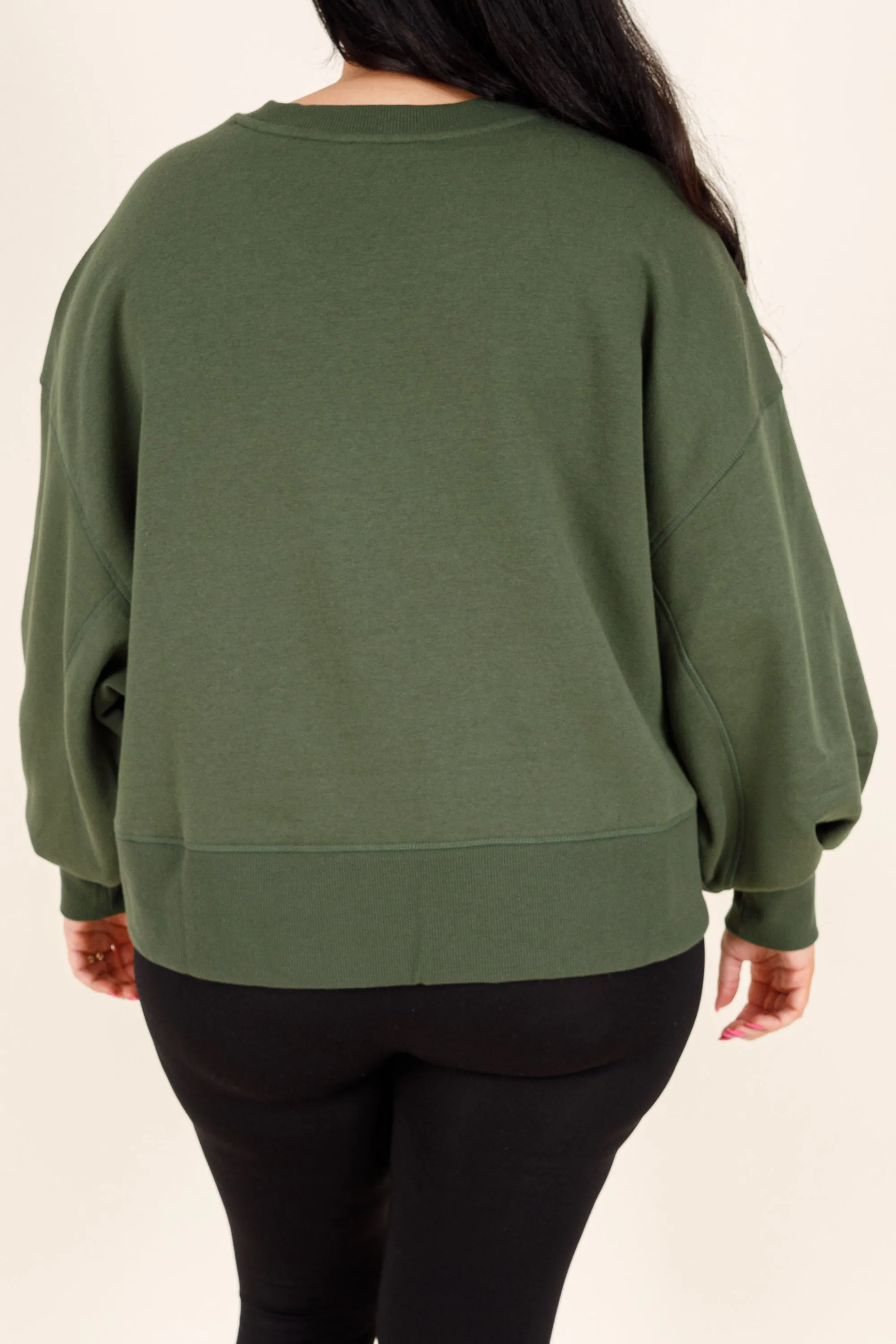 Army Green Feeling Free Pullover - Shop Now!