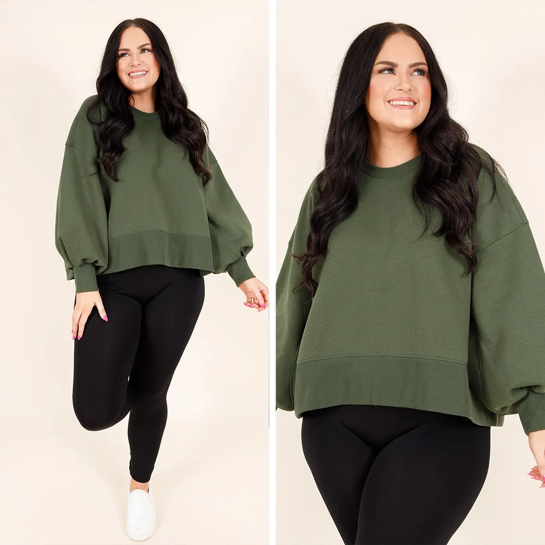 Army Green Feeling Free Pullover - Shop Now!