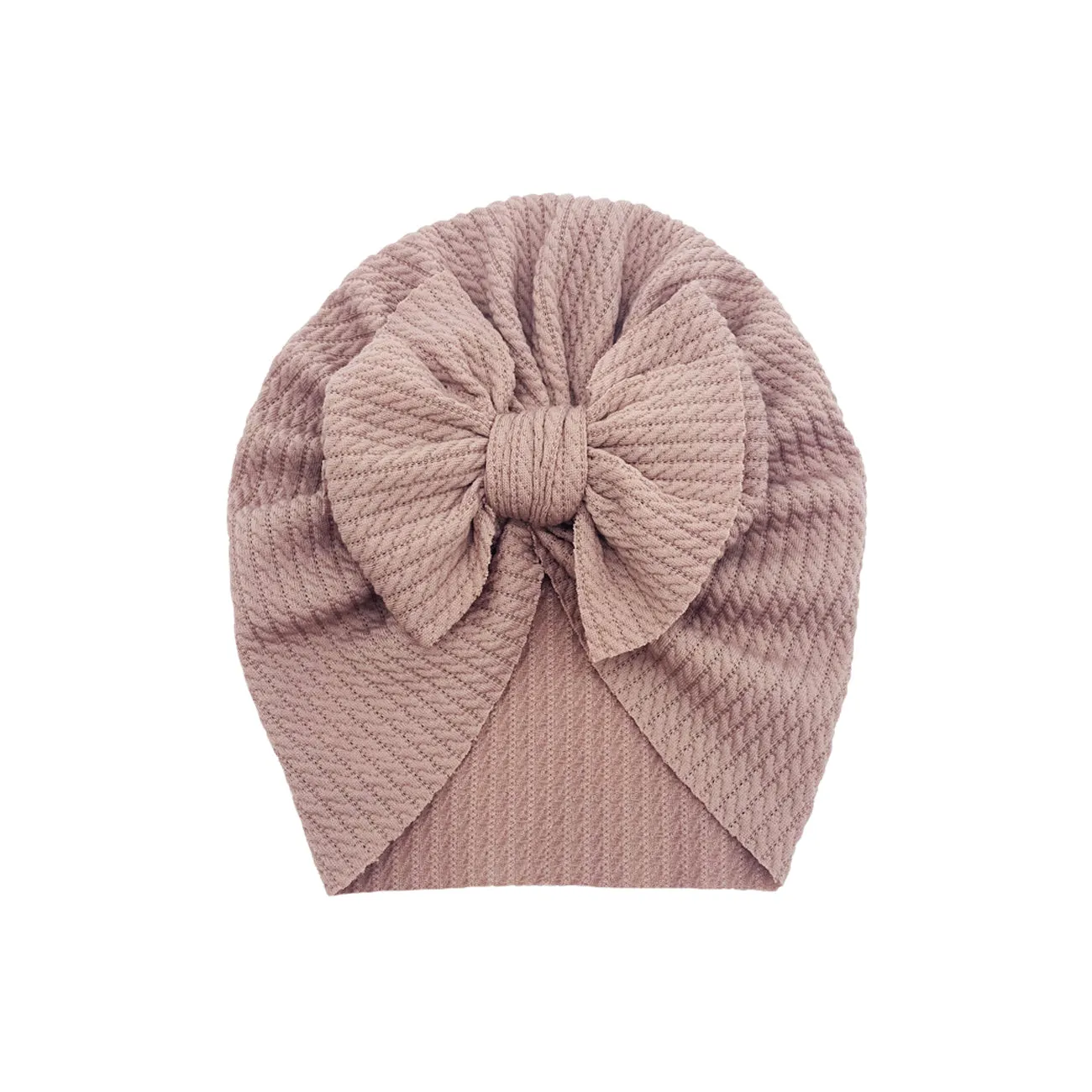 Baby Hattie Bow Turban - Blush hairstyle