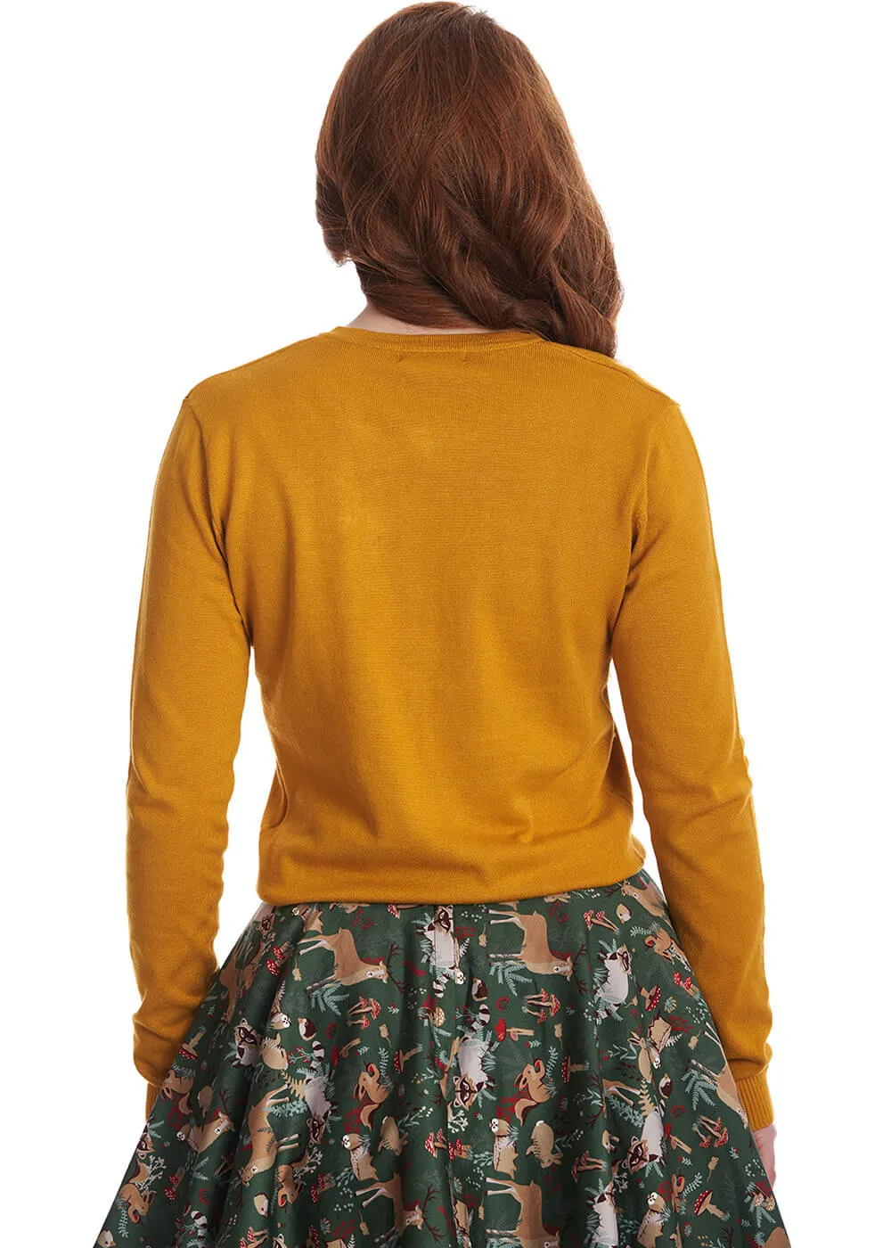 Banned Woodland Mushroom 40's Cardigan, Mustard - Buy Now!