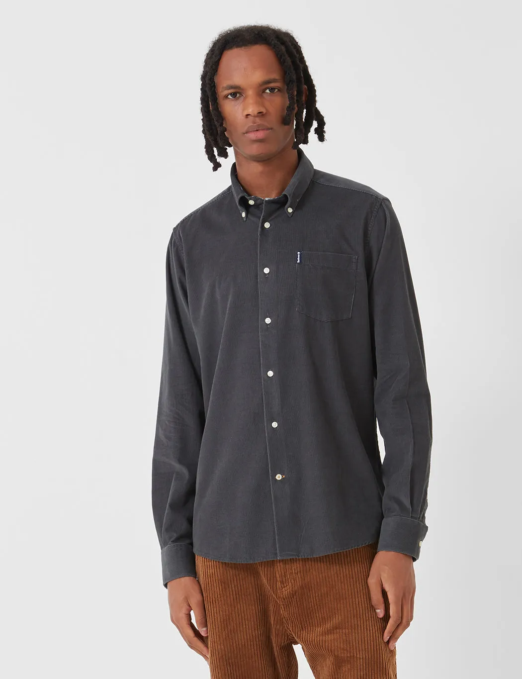 Barbour Cord Tailored Shirt Grey