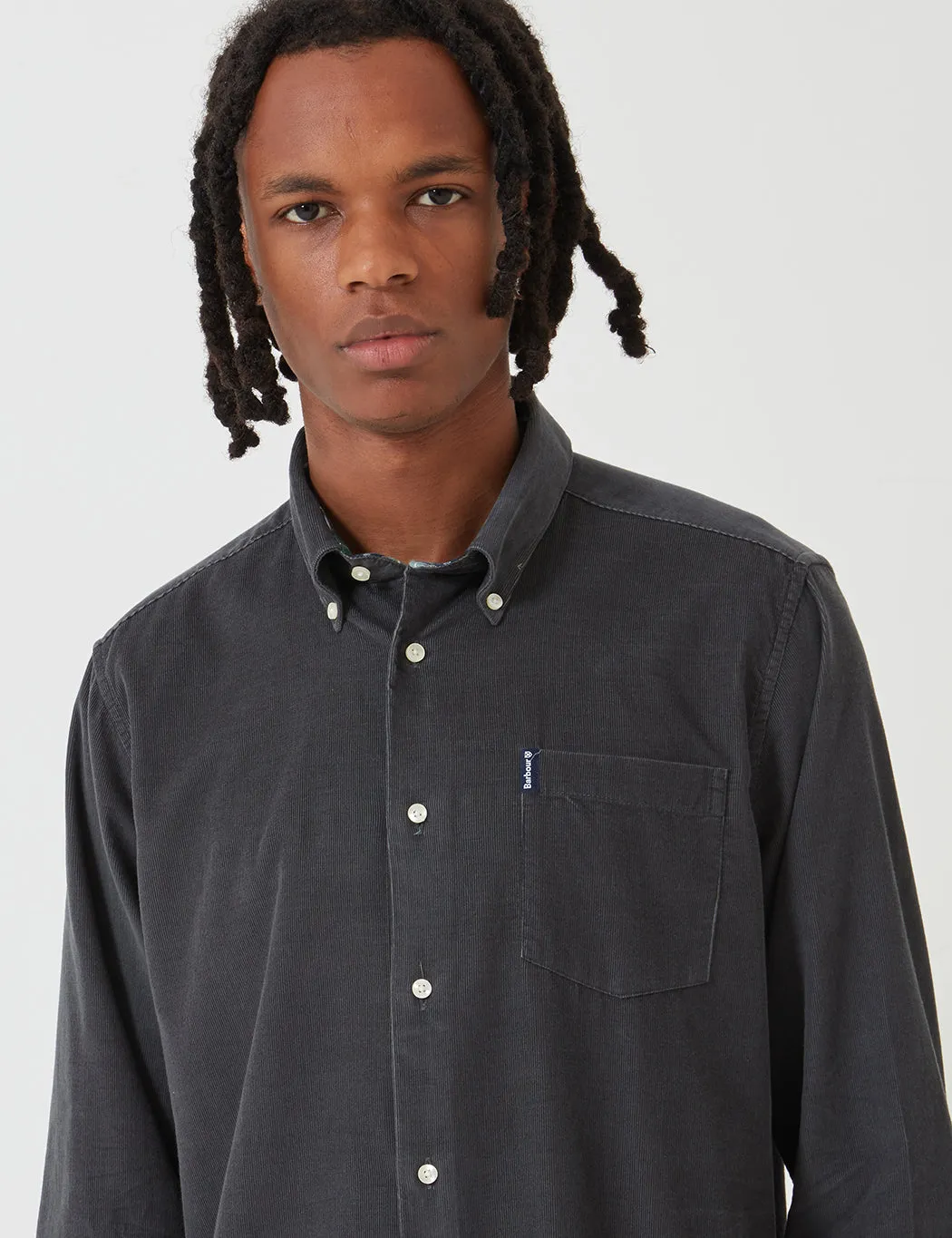 Barbour Cord Tailored Shirt Grey