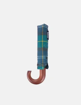 Barbour Green Mini Umbrella with Tartan Design - Buy Now!