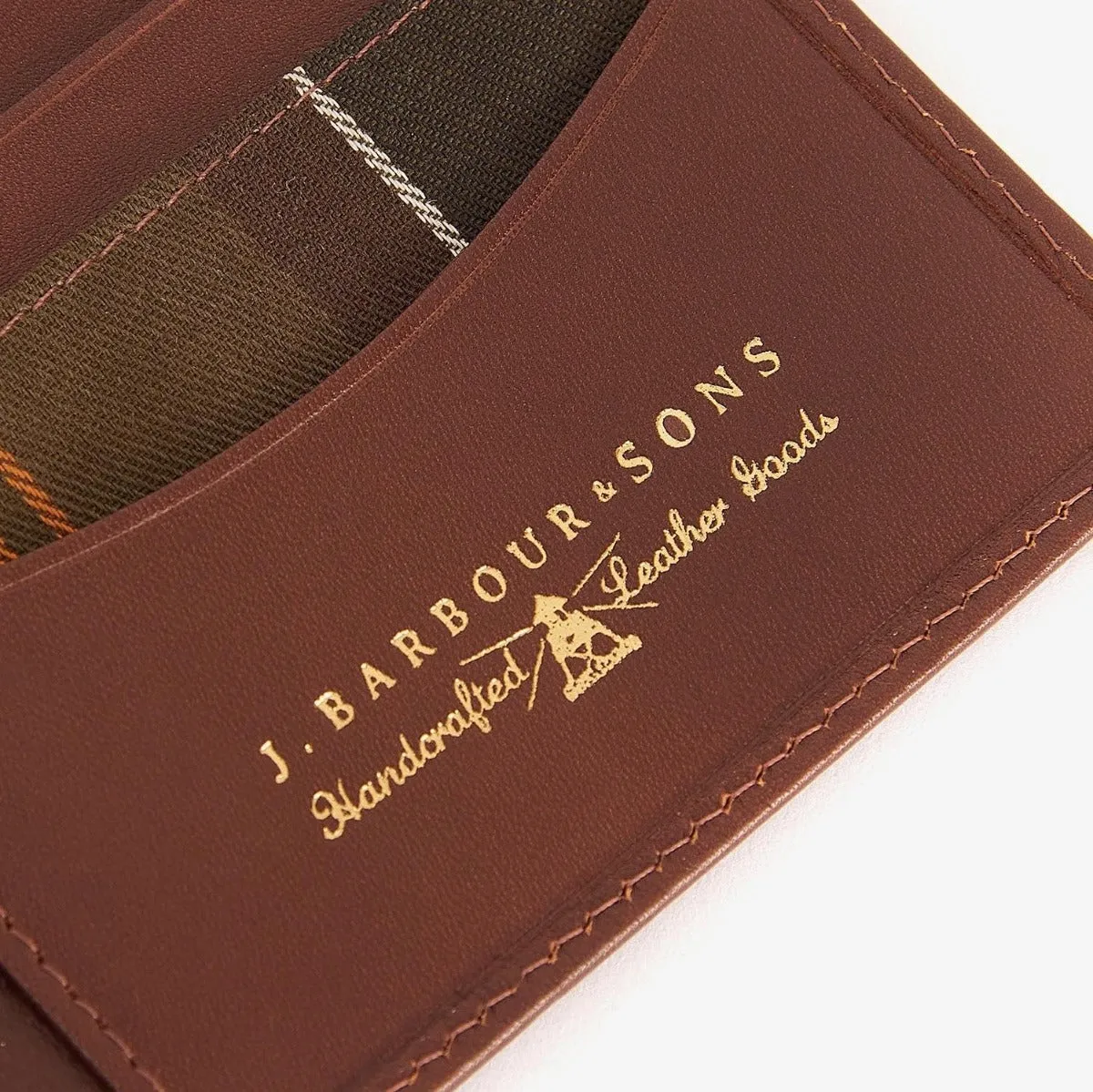 Barbour Leather Wallet/Billfold Brown Classic Tartan