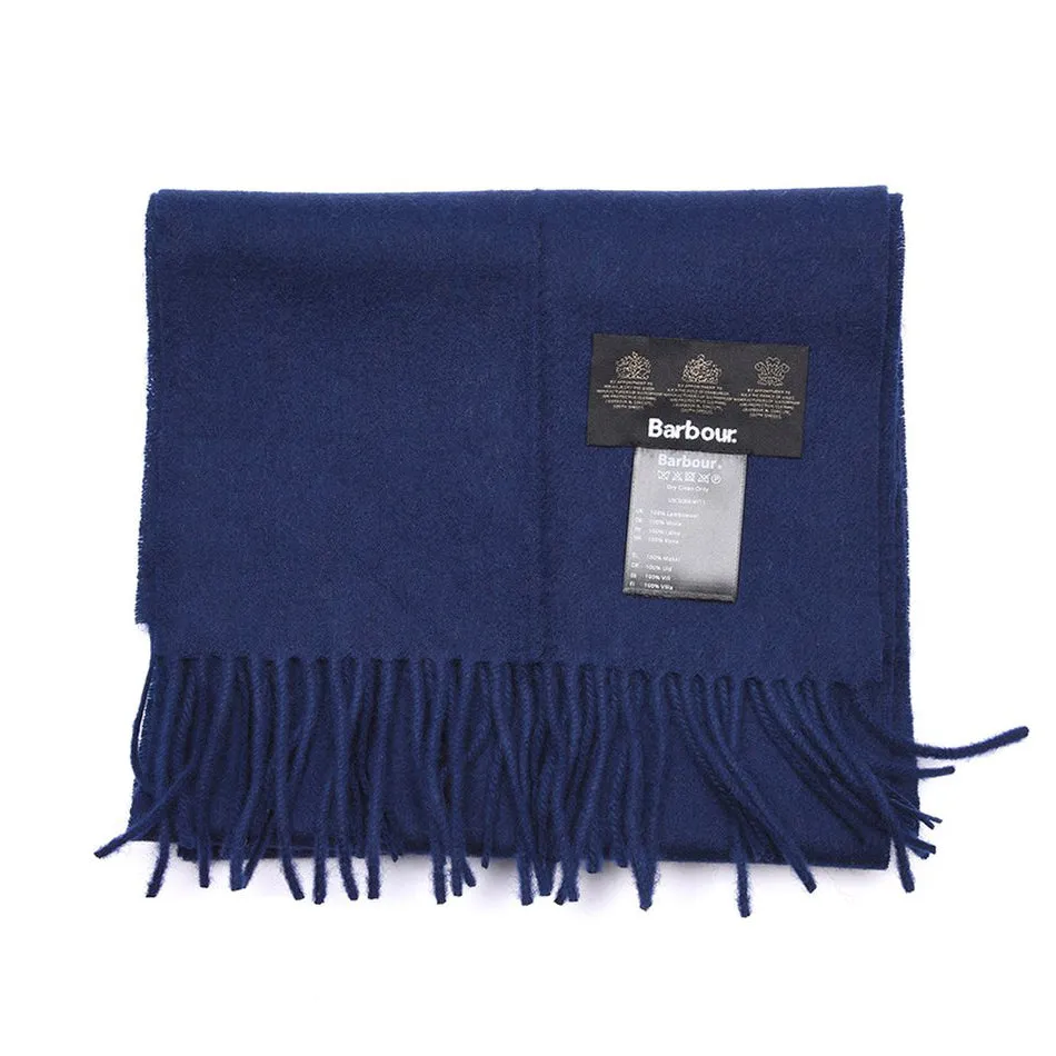 Barbour navy lambswool scarf