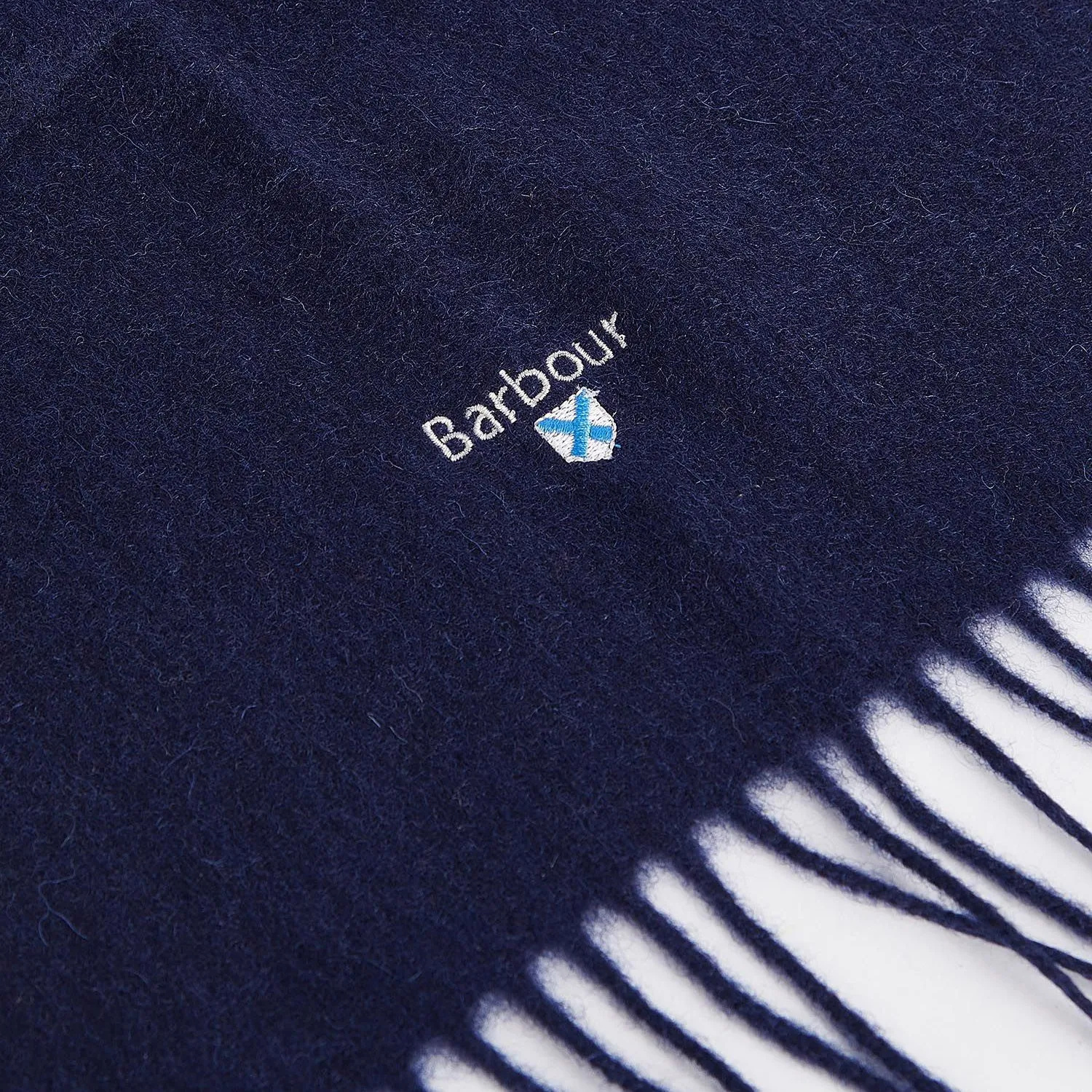 Barbour navy lambswool scarf