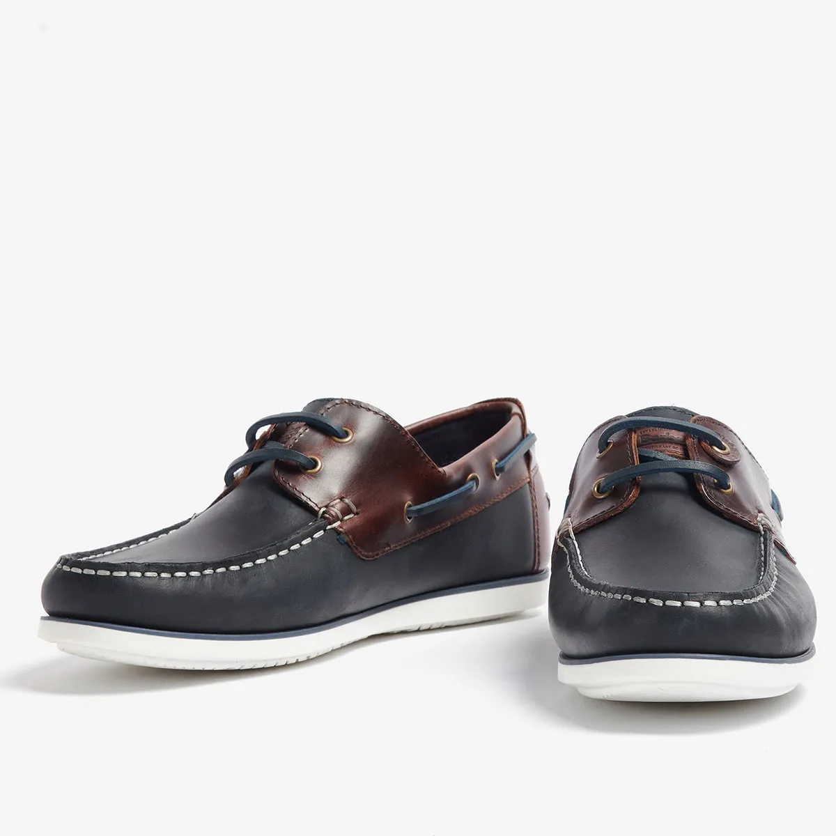 Barbour Navy/Brown Wake Boat Shoe