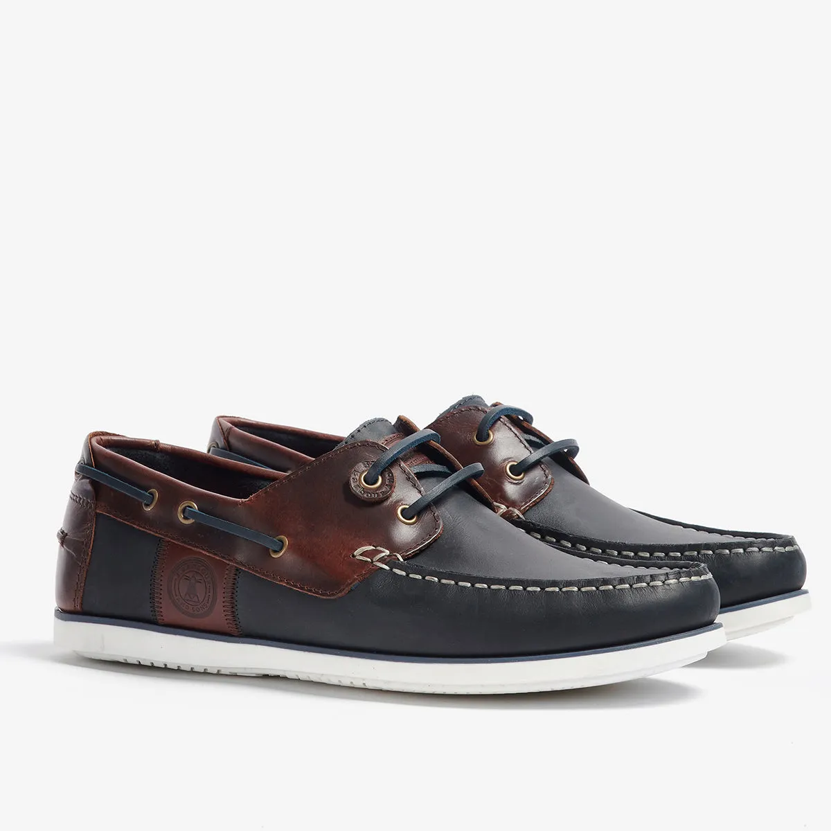 Barbour Navy/Brown Wake Boat Shoe