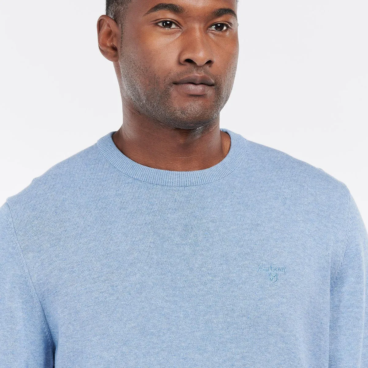 Barbour Pima Cotton Crew Neck Jumper Dark Chambray price