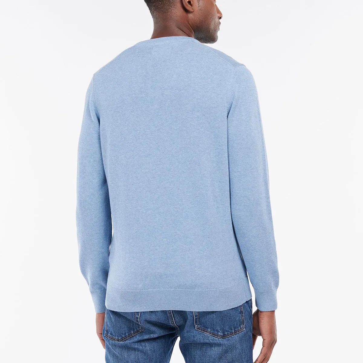 Barbour Pima Cotton Crew Neck Jumper Dark Chambray price