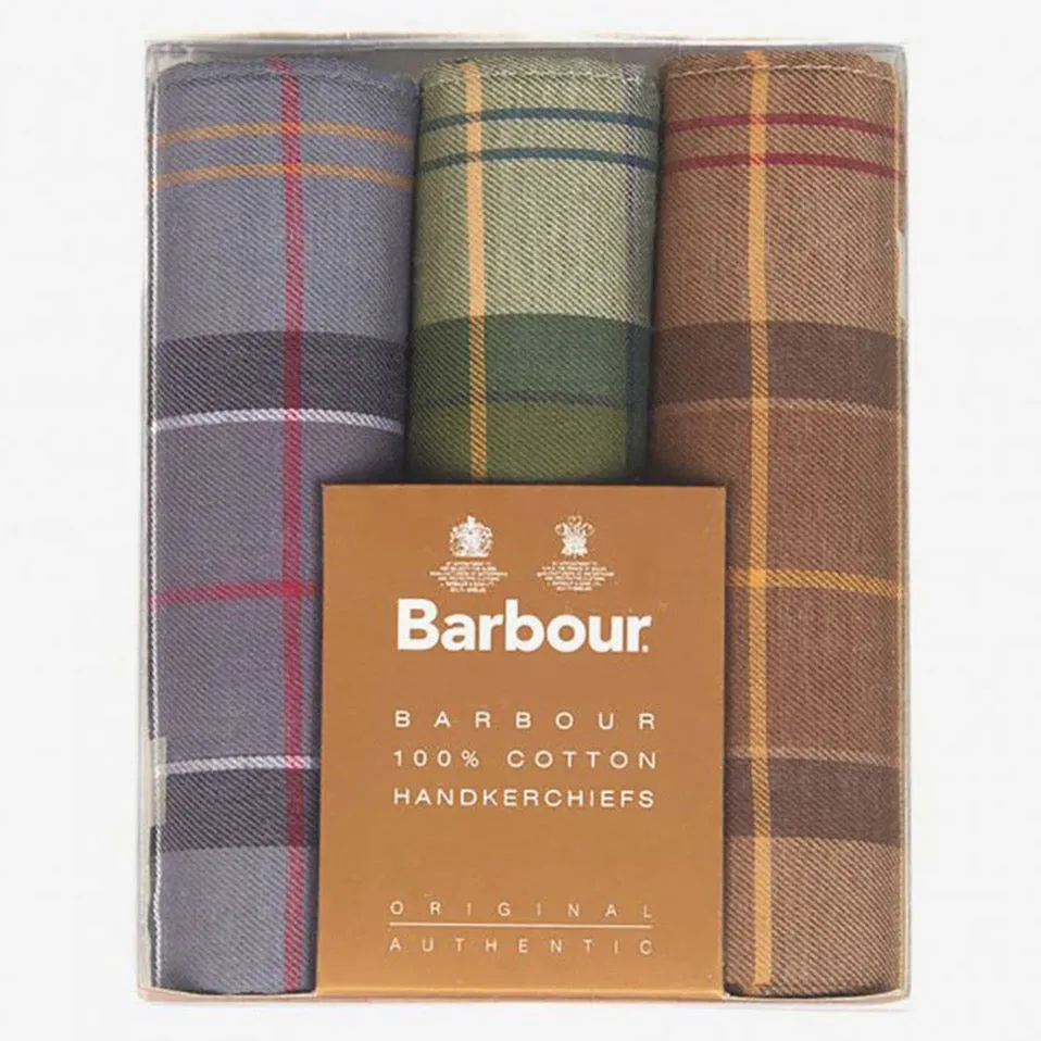 Barbour Tartan Assortment 2 Handkerchief Gift Box Set