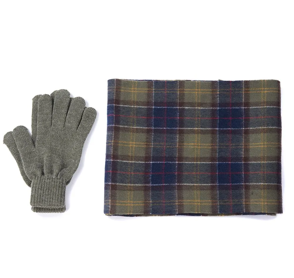 Barbour Tartan Scarf and Glove Set