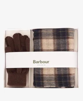 Barbour Tartan Scarf and Gloves Set