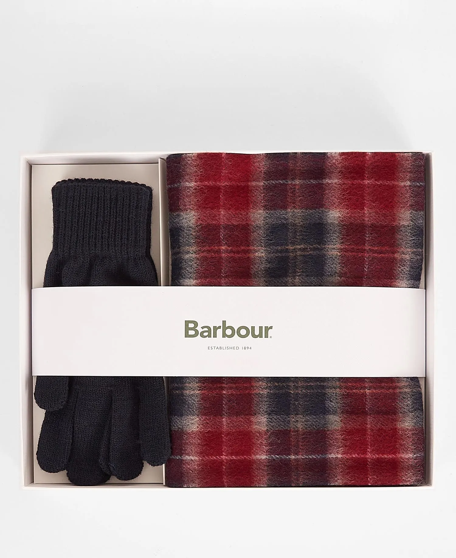 Barbour Tartan Scarf and Gloves Set