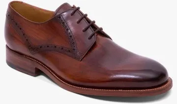 Barker Trent Derby Brogue Shoes - Burnished Brown Calf