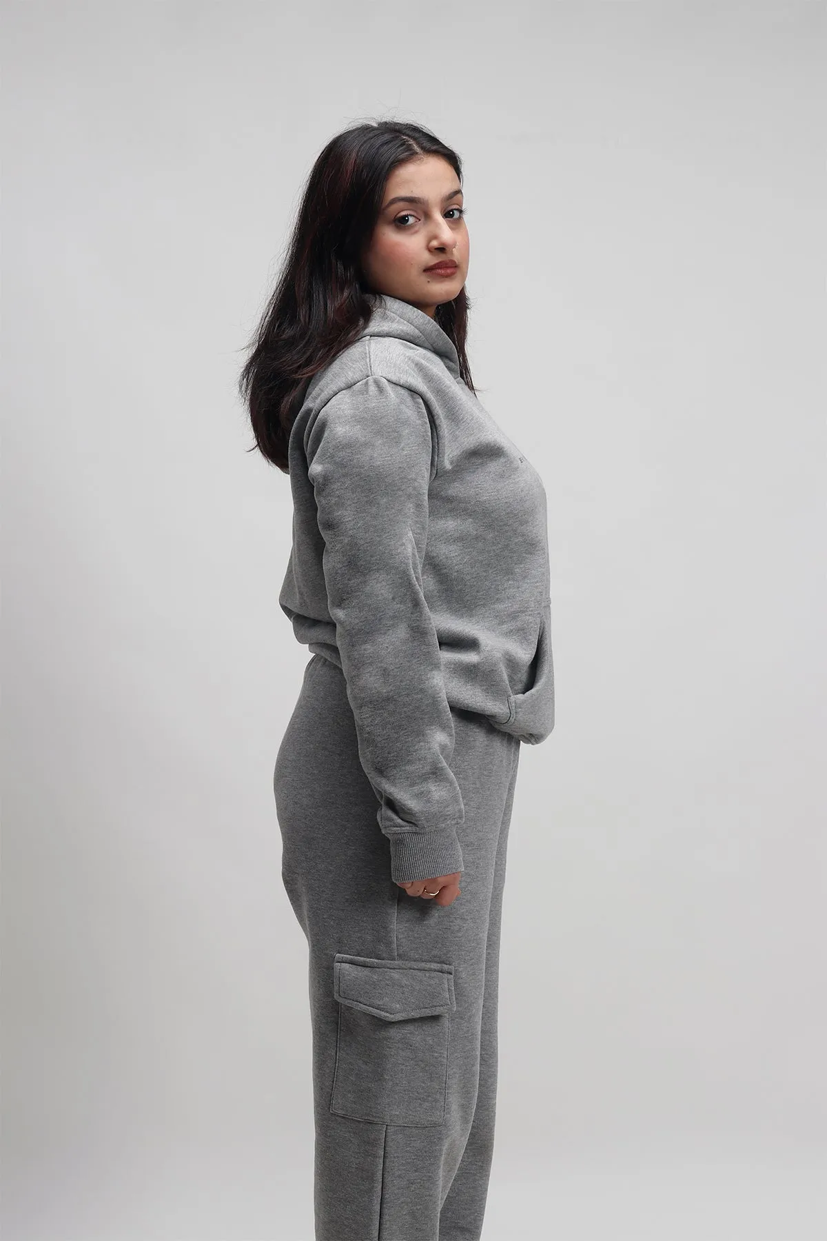 Be Nice To People Grey Hoodie + Cargo Joggers Co-ord Set