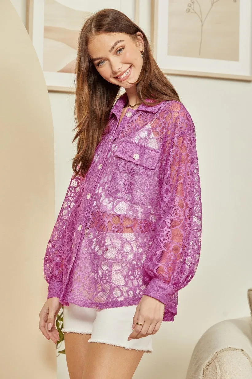 Best Magenta Lace Shacket