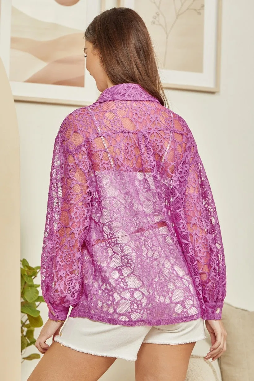 Best Magenta Lace Shacket