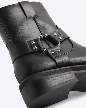 Black Ankle Biker Boots