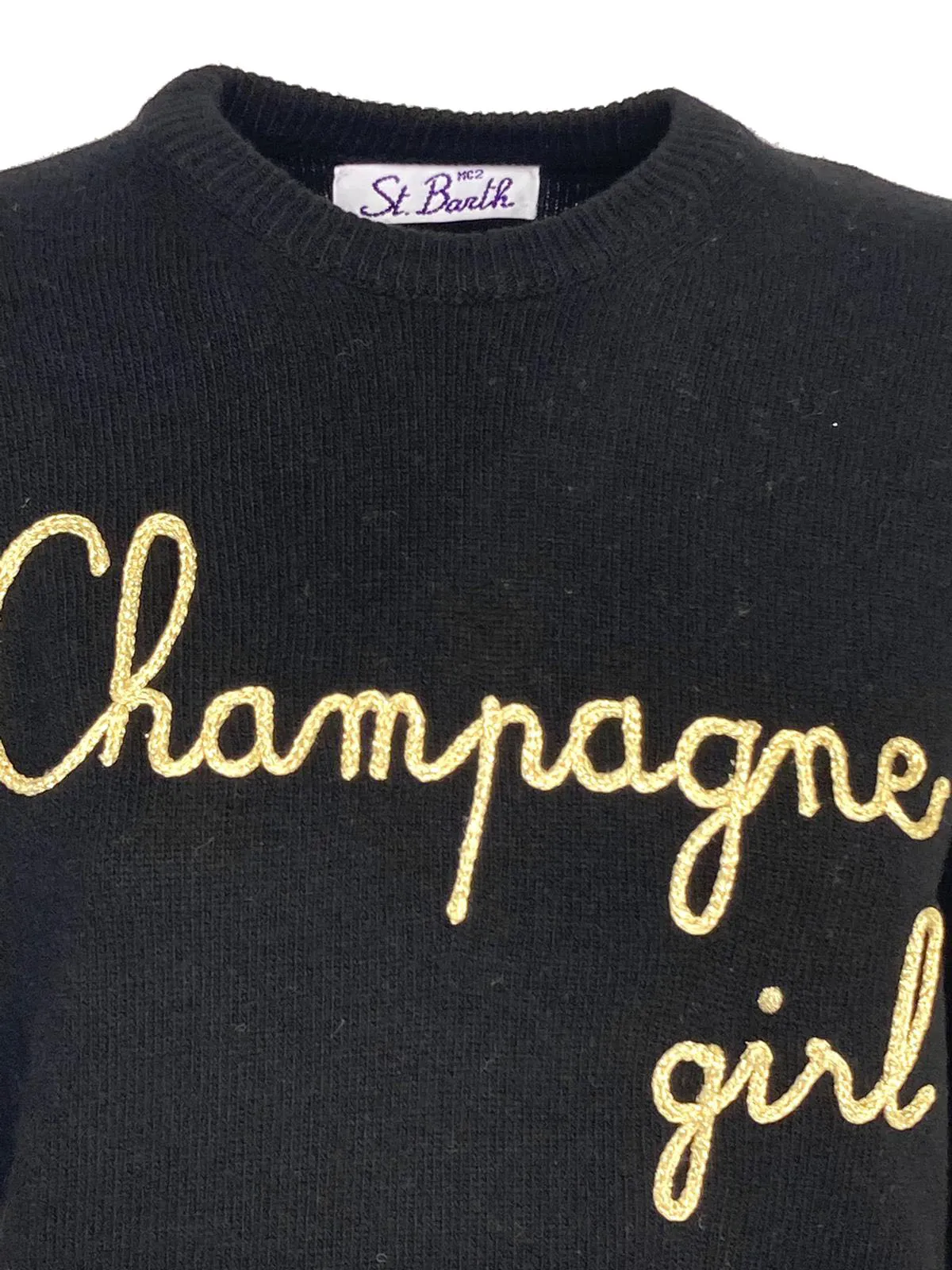 Black Champagne Girl Pullover