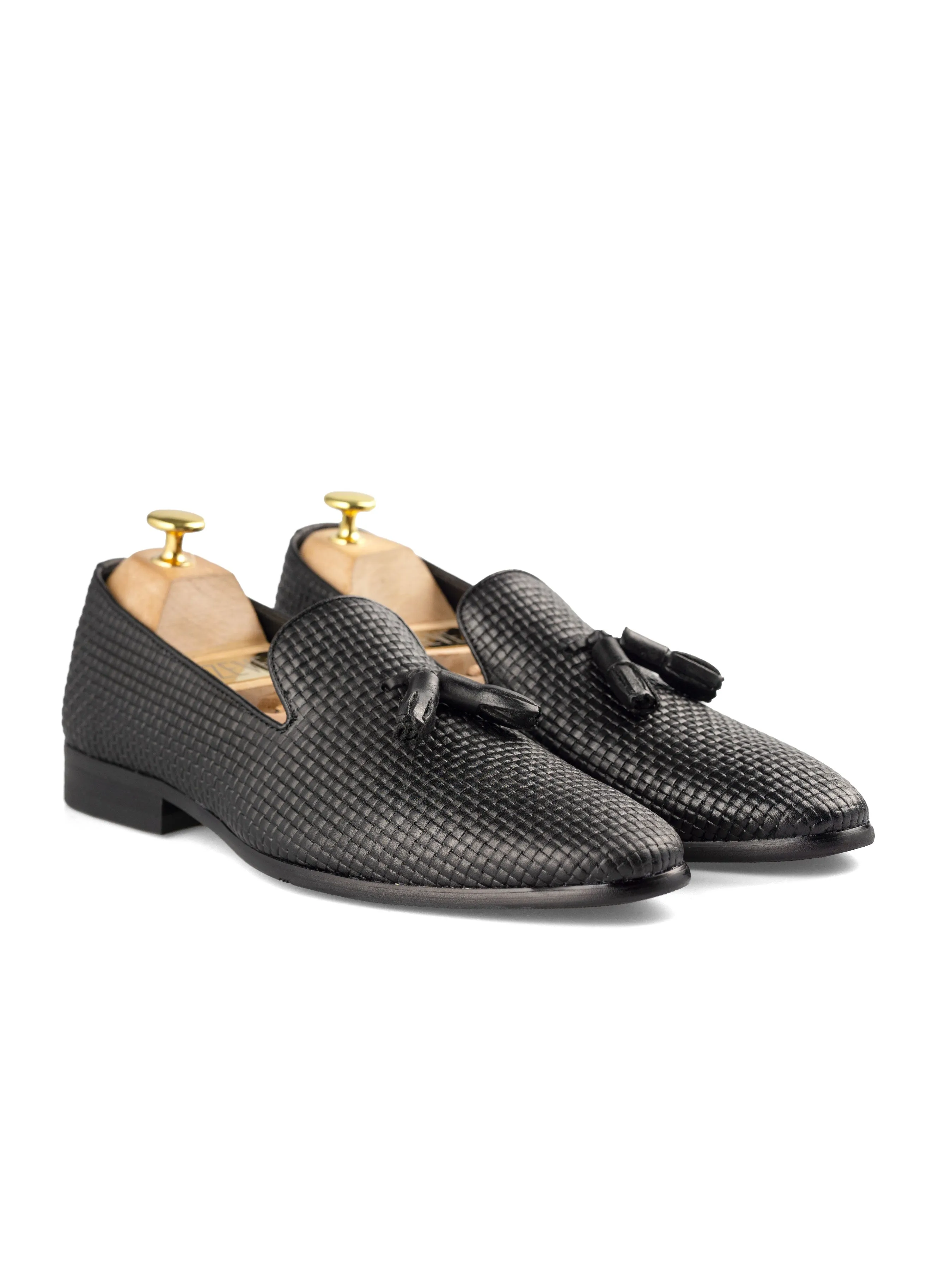 Black Leather Loafer Slipper