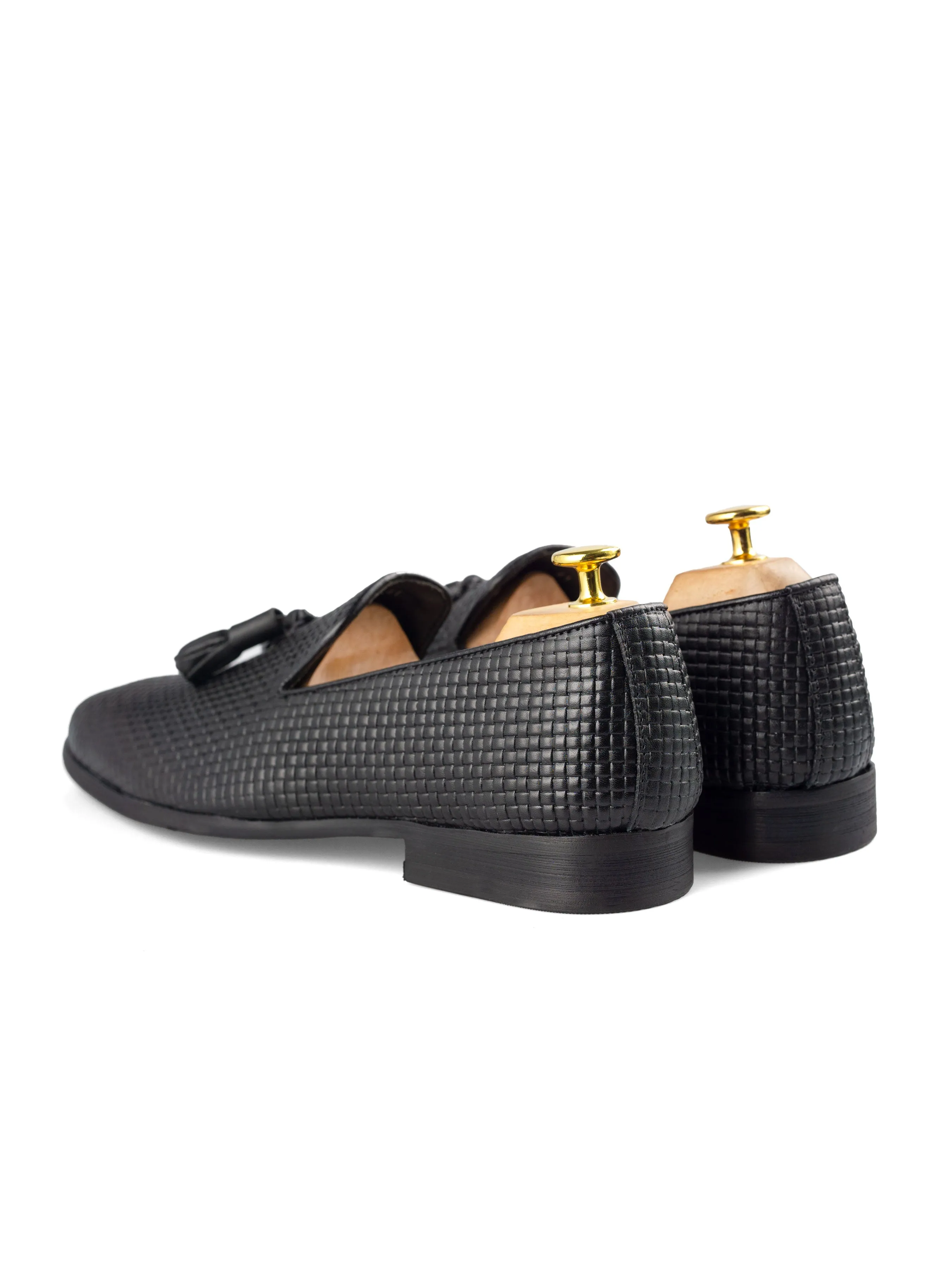 Black Leather Loafer Slipper