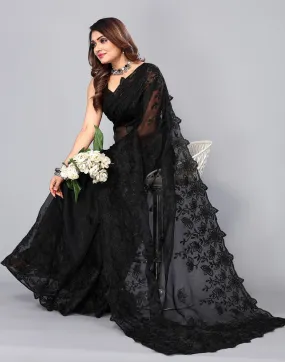 Black Organza Saree