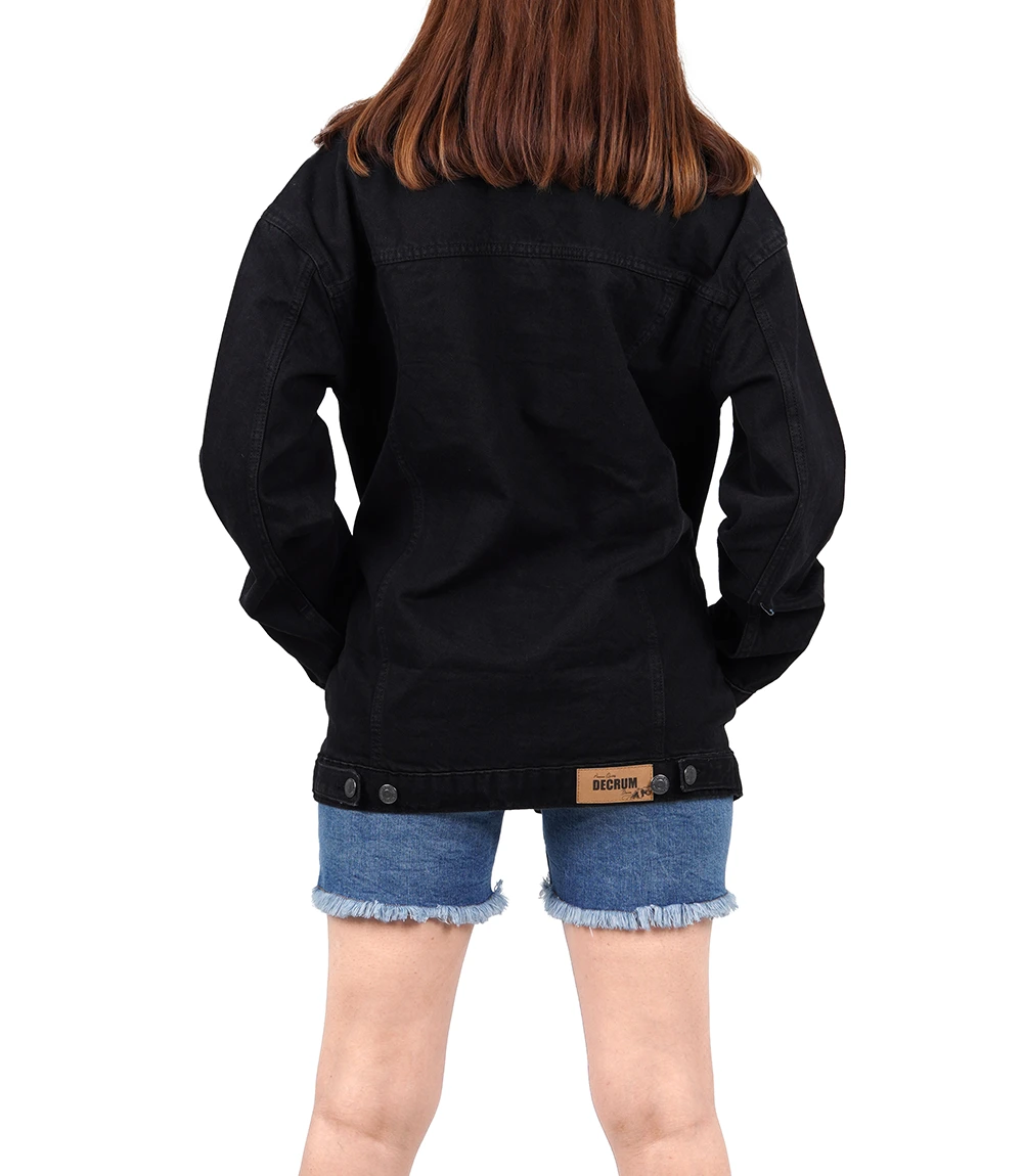 Black Oversized Denim Jacket for Women