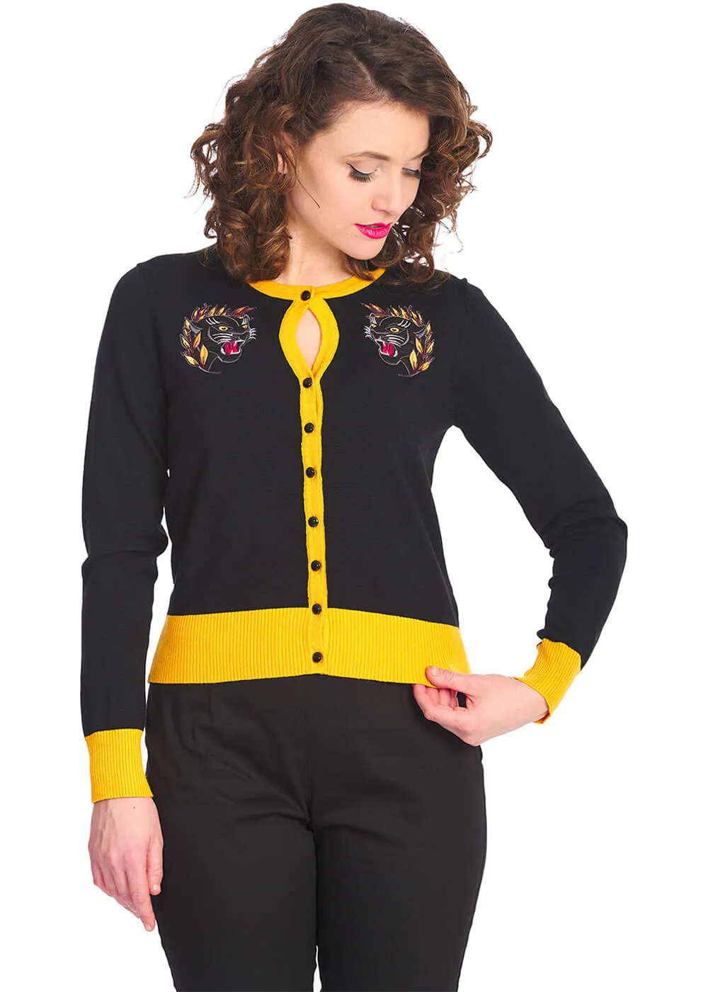 Black Panther 1970s Cardigan Black, Banned: Shop Now!